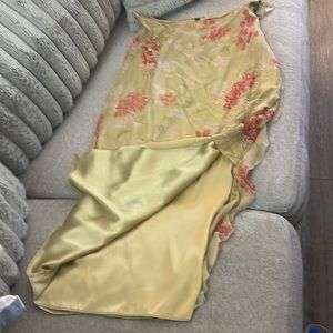 Vintage Gorgeous Silk Beaded Rhinestone GORGEOUS ! 100 💯 Silk Skirt Sz 8